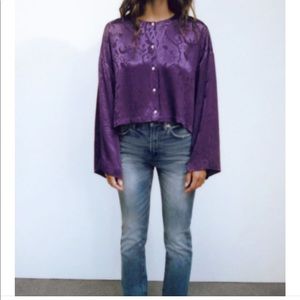 NWT Zara Jacquard Blouse